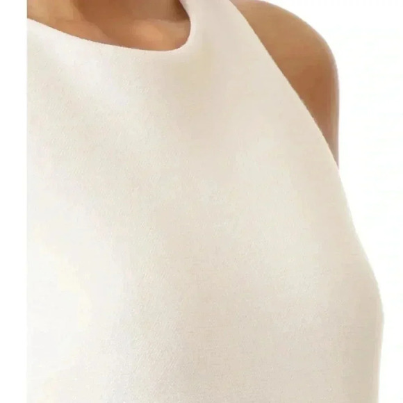 PLEASE READ Halston Heritage Sleeveless High-Neck Fitted Shimmer Cocktail Dress - Picture 5 of 15